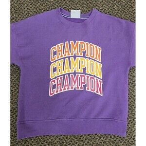 Champion Sweatshirt Loose Pullover Purple (Women's S)